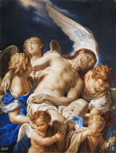 Angels carrying the corpse of Christ by Francesco Trevisani